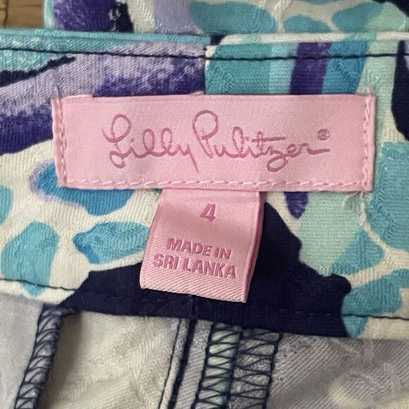 LILLY PULITZER Kelly Ankle Pants Size 4 Pineapple Colorful Tropical Nautical Fun - Picture 5 of 9